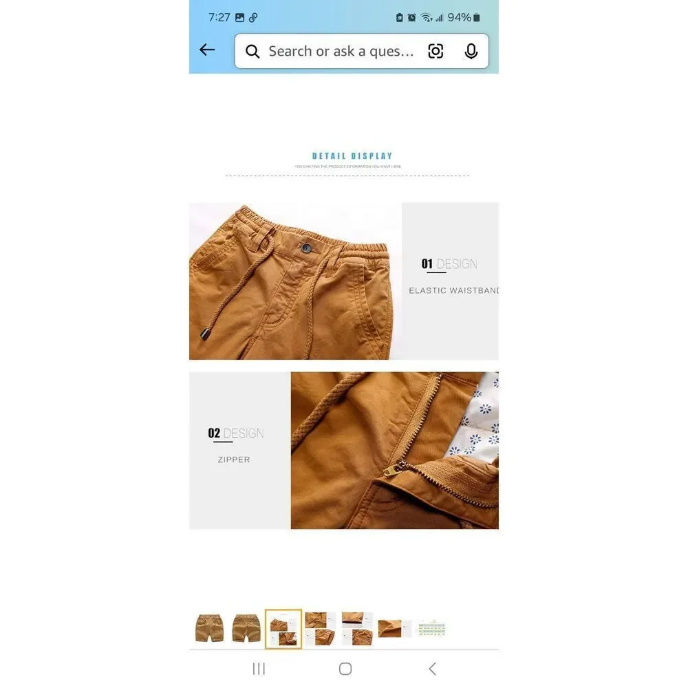 New Boys Size 14 QLZ Yellow Brown Summer Casual Shorts Elastic Drawstring Waist